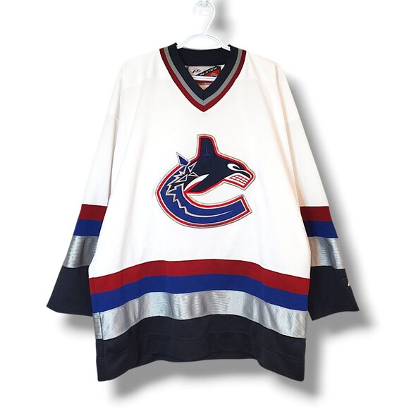 Vintage Vancouver Canucks Pro Player NHL Jersey White Size XL - Picture 1 of 7